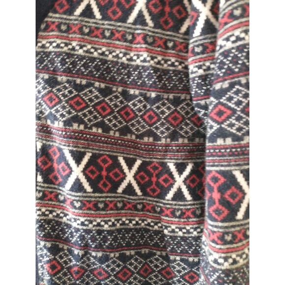Zara Young Fair Isle V-Neck Cardigan Sweater Navy Red Medium Cozy Warm Cute - Picture 6 of 8
